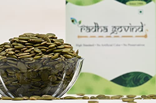 Image of Radha Govind Pumpkin Seeds for Eating 1 kg Rich in Dietary Fiber Healthy Snacks, Rich Source of Zinc and Antioxidants.