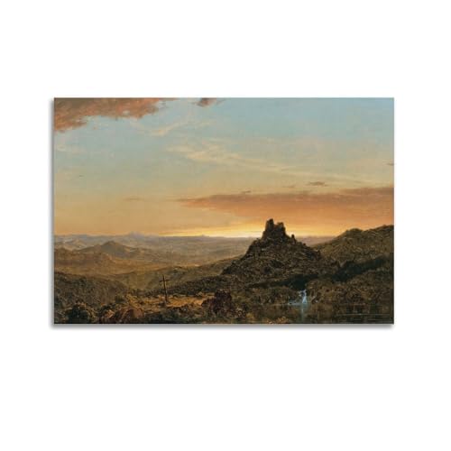 Peinture Church Croix dans le désert, une idée cadeau d'art unique