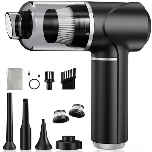 Piarhlie Handstaubsauger Akku Kabellos 30kPa - Mini Auto Staubsauger mit Bürstenloser Motor Stark Autostaubsauger Handsauger für Autos, Büros, Schlafzimmer, Küche, Wohnzimmer (Optimiert)