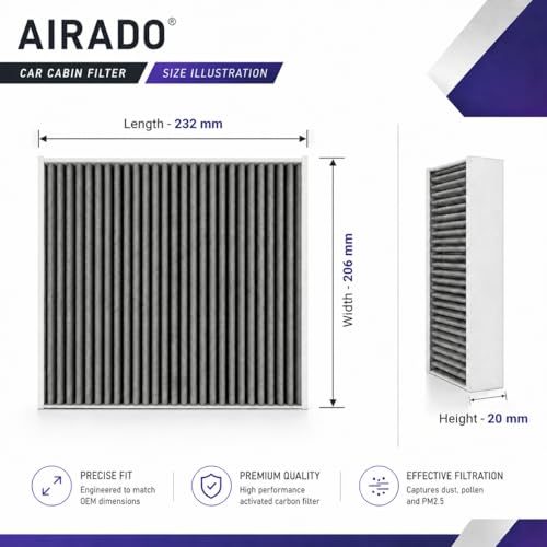 Image of Car Cabin Air Filter with Activated Carbon | AC Filter for Tata Nexon & Nexon EV | PM2.5 Dust Protection | Easy DIY Installation | Pack of 1