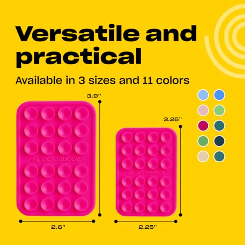 Image of OCTOBUDDY Classic - Silicone Suction Phone Case Adhesive Mount, Hot Pink