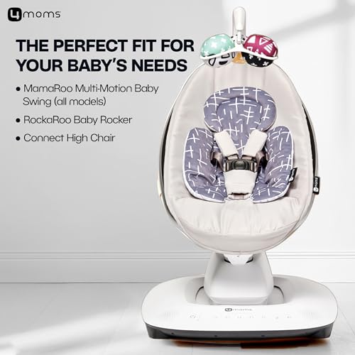 Image of 4moms RockaRoo and MamaRoo Infant Insert, Machine Washable, Soft, Plush Fabric, Reversible Design, Dark Grey