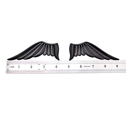 3D Metal Angel Wing Emblem Car Styling Motorcycle Accessories Metal Badge Stickers Label Emblem Car Stickers (Blsck) #TOP3