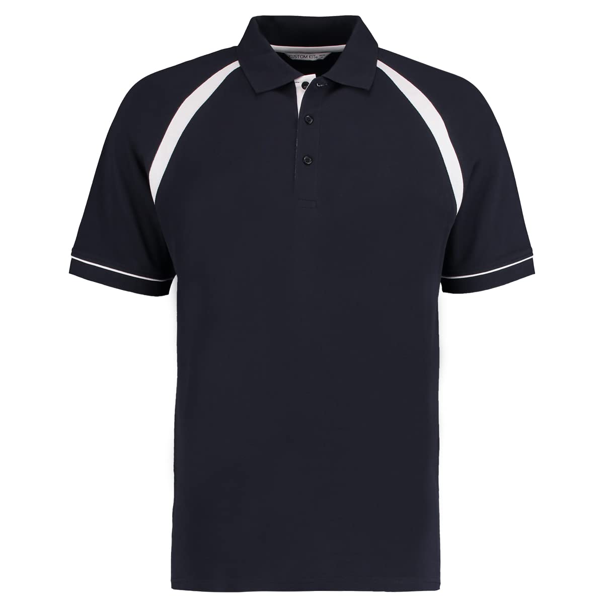 Kustom Kit Mens Short Sleeve Polo Shirts, Navy/White, Large. KK615
