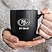 Rico Industries NFL Football San Francisco 49ers #1 Dad 15oz Laser Engraved Matte Black Ceramic Bistro Mug - for Hot or Cold Drinks