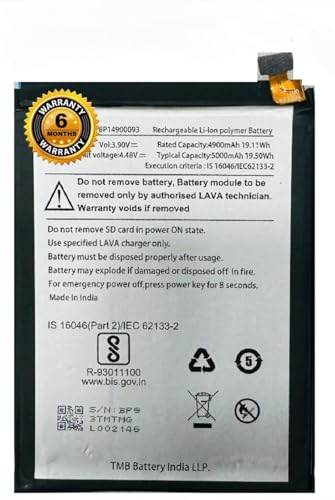 Image of Original LBP14900093 Battery for Lava Blaze 2 5G / Lava Yuva 3 Battery with 6 Month Warranty*** (SEP068)