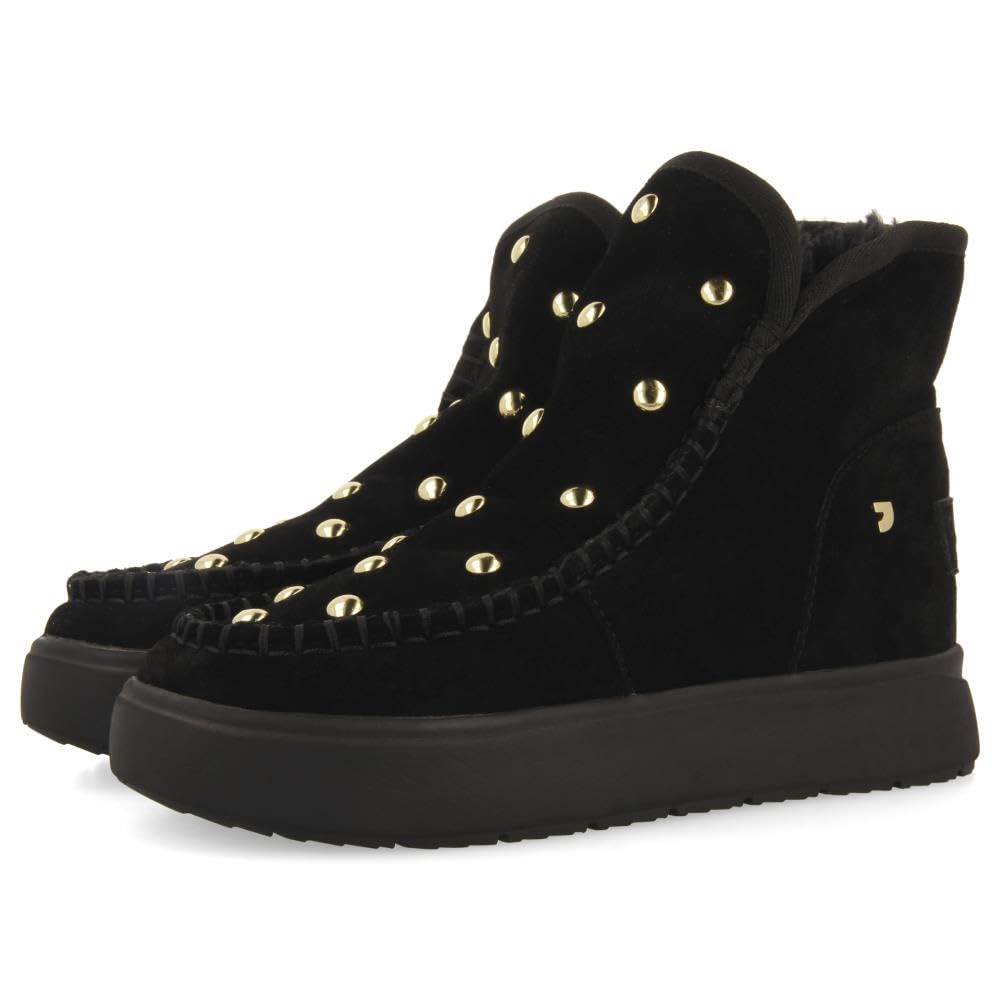 GIOSEPPO AUSTRALIAN Boots Studs Leather SCHODACK, Black/White, 8.5 UK