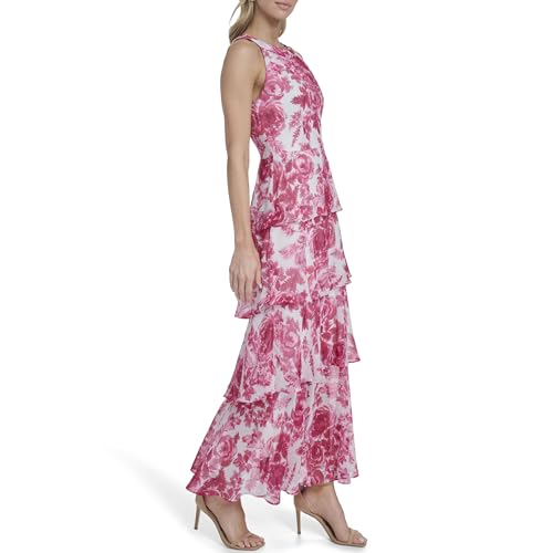 Image of Tommy Hilfiger Women's Sleeveless Halter Neck Tiered Skirt Maxi Dress