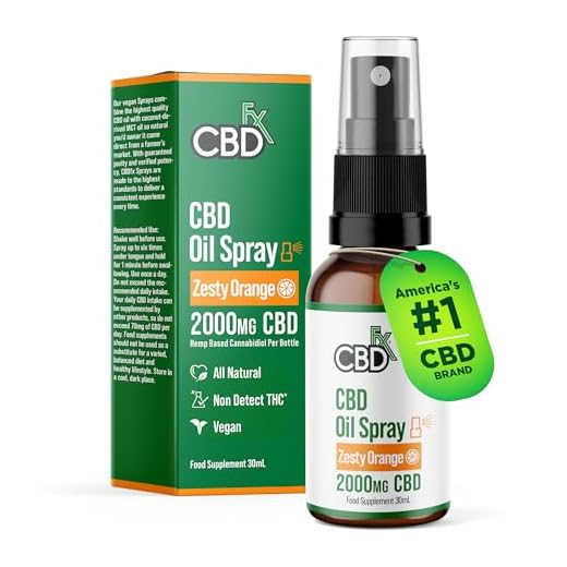 CBDFX 2000mg CBD Spray High Strength Flavoured CBD Oil Zesty Orange Vegan Non-GMO Blended with MCT Oil Improved Purity No THC 30 ml (40 Days)