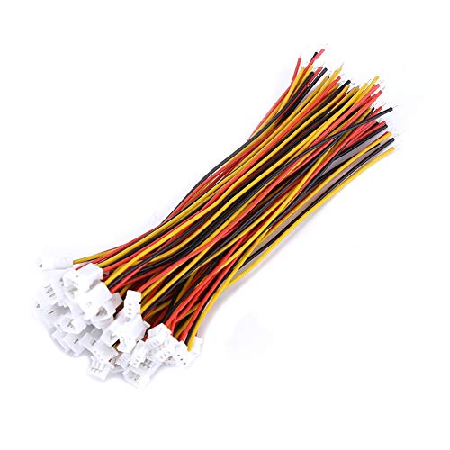 Cable 1,25mm Connecteur JST - 20 Jeux/paquet Micro Mâle et Femelle à 3 Broches Avec (3 broches) Cover