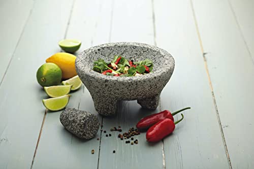 Mazo y mortero de granito mexicano KitchenCraft de 20 cm para moler 4