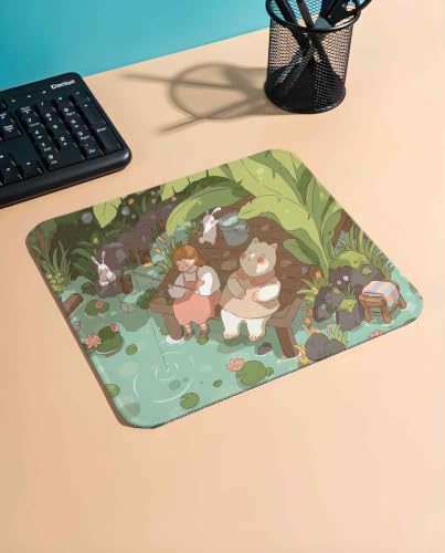 Image of Mouse Pad for Laptop & Desktop | 9x7 Inch Anti-Fray Stitched Edges | Non-Slip Rubber Base | Desk Setup Accessory for Students, Gamers & Professionals (Fishing)