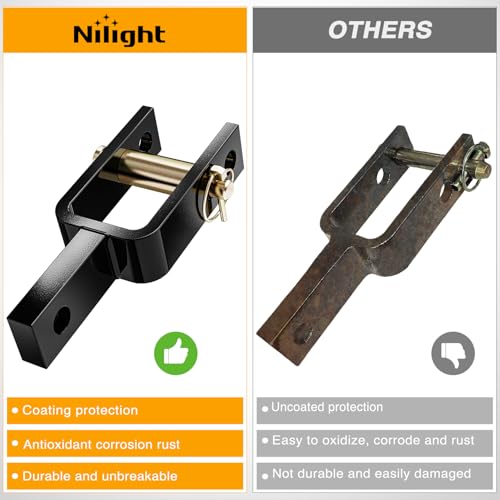 Image of Nilight Versatile Quick Hitch Adapter with Adapter Sleeve Used to Adjust Top Link Bracket Movements Fits for Category 1 3-Point Quick Hitch Tractors