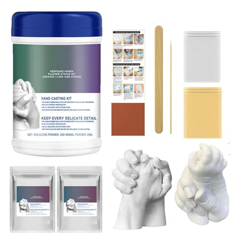Kit de escultura de mano, par de kits de fundición a mano | Kit de fundición de estatua de yeso,Polvo de moldeo de alginato , máquina moldeadora de esculturas de guantes para parejas, adultos