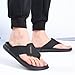 Abborora Men's Fashion Flip Flops Leather Slides Open Toe Comfort Outdoor Slippers Summer Fisherman Slip On Sandals for Men (Black,6.5)