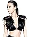 L'vow Real Natural Feather Epaulet Shrug Shawl Scapular Shoulder Wrap Halloween (Black)