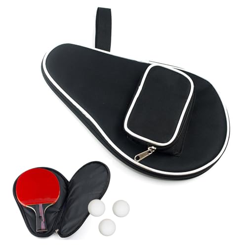 Table Tennis Bat Case Table Tennis Bat Bag Racket Cover Tables Tennis Table Tenni Bag Offers Space for 2 Bats Extra Ball Compartment for 3 Balls Drop-Proof Storage Sports Accessory Bags