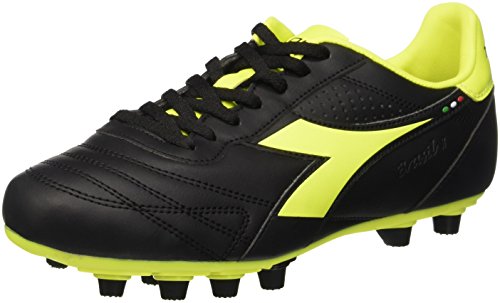 Diadora Brasil R Mdpu, Botas de fútbol Hombre, Nero Nero Giallo Fluo,...