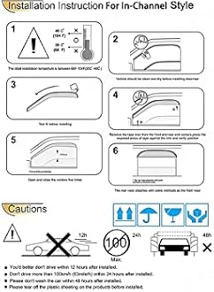 CARIZO® Side Window Chrome Line Wind Deflector Visor | Door Visor | Vent Visor | Sun Visor | Rain Guard | Pack of 4 | Compatible with Maruti Suzuki Baleno (2022)