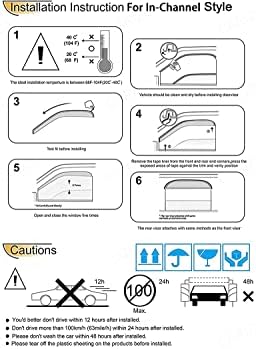 CARIZO® Side Window Chrome Line Wind Deflector Visor | Door Visor | Vent Visor | Sun Visor | Rain Guard | Pack of 4 | Compatible with Maruti Suzuki Baleno (2022)