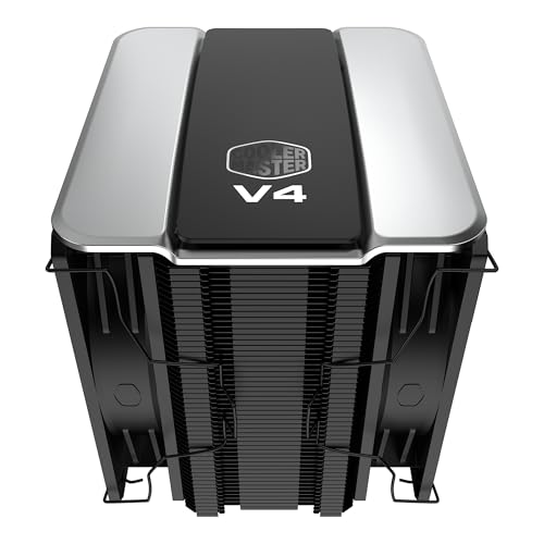 Cooler Master Enfriador de aire para CPU V4 Alpha 3DHP negro, tecnología Alpha 3DHP Heat Tube, ventiladores duales Mobius 120 PWM, funcionamiento silencioso, fácil instalación, AMD Ryzen 9 AM5|4