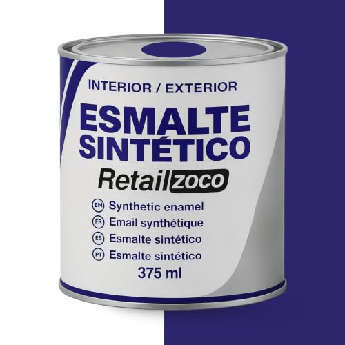 Esmalte Sintético, Pintura Esmalte, synthetic enamel, Uso en maderas y metales, Apto para interior/Exterior, Contiene 375 ml, Color Azul Cobalto