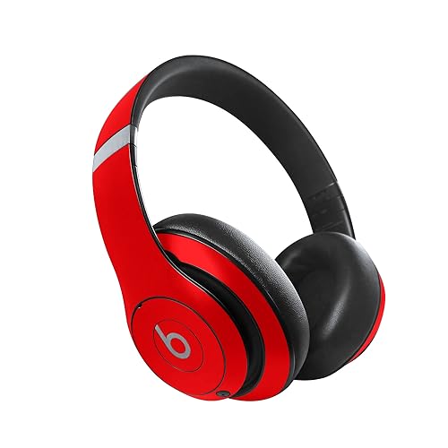 Image of MightySkins Skin Compatible with Beats Studio Pro - Solid Red | Protective, Durable, and Unique Vinyl Decal wrap Cover | Easy to Apply, Remove, and Change Styles