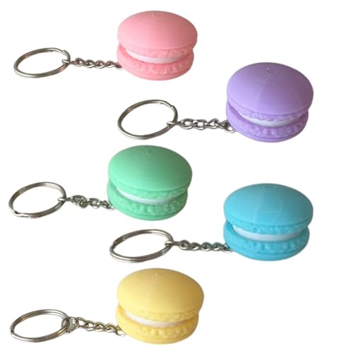 5 PCS Macaron Fidget Clicker Keychain Stress Anxiety Relief Sensory