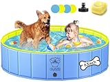 COZII Hundepool, 160 x 30cm Hundepool fur Große Kleine Hunde, Faltbare...