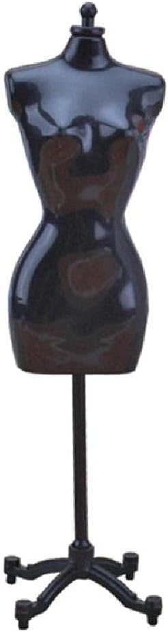 VVXXMO Female Plastic Mannequin, Adjustable Height, Black, 21.5cm, for Clothing Display & Seamstress