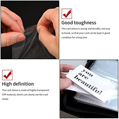 GOLDGE Card Binder Album, 400 Side Photo Album for Fujifilm Instax Mini Film100 Card Sleeves Trading Card Binder Photo with Zipper Loading Pocket Binder for Pokemon Cards Football Cards