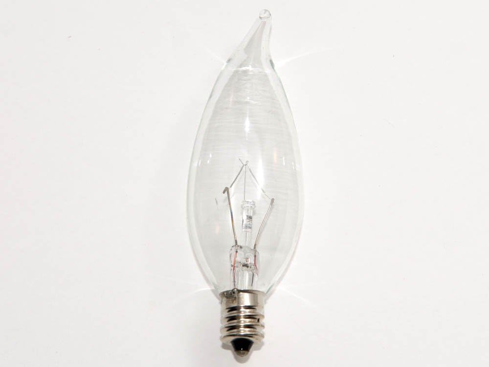 Bulbrite KR25CFC/32 25W Krystal Touch Flame Tip Chandelier Bulb (CA10), Candelabra Base