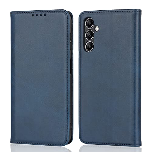 Étui portefeuille Samsung A14 Havaya en cuir bleu foncé idéal pour vos déplacements