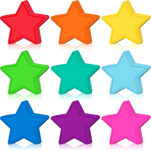 Geyee 108 Pcs Star Cutouts Bulletin Board Stars Classroom Cutouts Decorations Paper Die Cut for Teachers DIY Craft Office School Chalkboard Wall Decor (Watercolor,3.15 Inch)