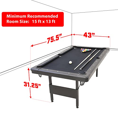 image for GoSports 6 ft Billiards Table - Portable Pool Table - Includes Full Se