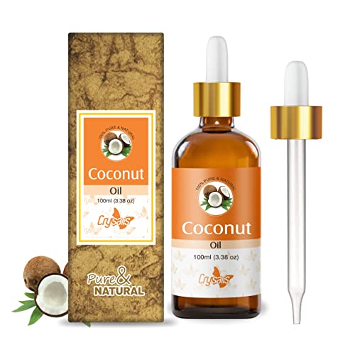 Image of Crysalis Coconut (Cocos Nucifera) Oil|100% Pure & Natural Undiluted Carrier Oil Organic Standard For Skin & Haircare|Nourishes & Softens Skin, Improves Skin Appearance, Prevents Dry Hair-100ml