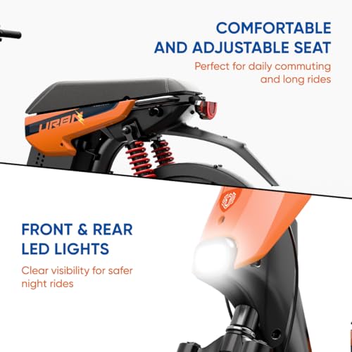 Image of Motovolt URBN E-Moped | Up to 105 km Range (PAS Mode) | 250W BLDC Motor | 36V Removable LFP Battery, 20Ah (IP67) | 120 kg Load Capacity | Spring + Hydraulic Suspension | 20 inch Tyres | Orange