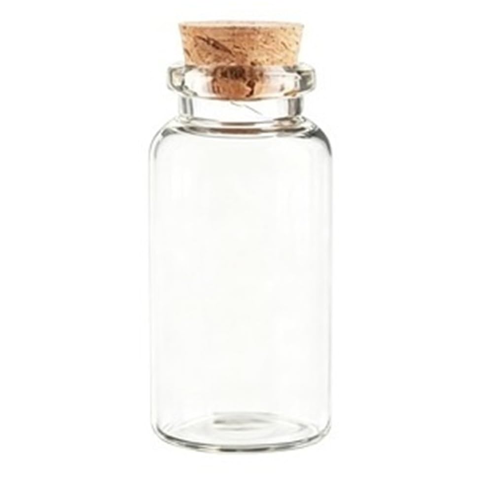 GOCENJIU Small Storage Vial 5pcs Small Vials Mini Glass Bottles for Home Decorations, Transparent Jars Containers with Cork Stopper