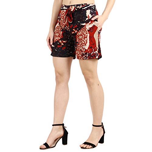 Image of POPWINGS Casual Beige Floral Printed Shorts