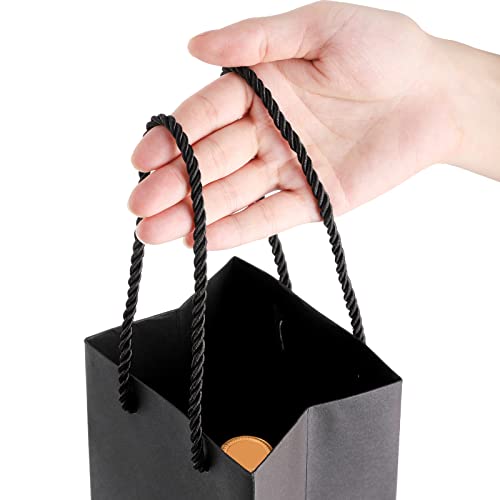 Wuweot W-BLACKWINEBAG-50P 50 Pack Black Wine Gift Bag thumb #6