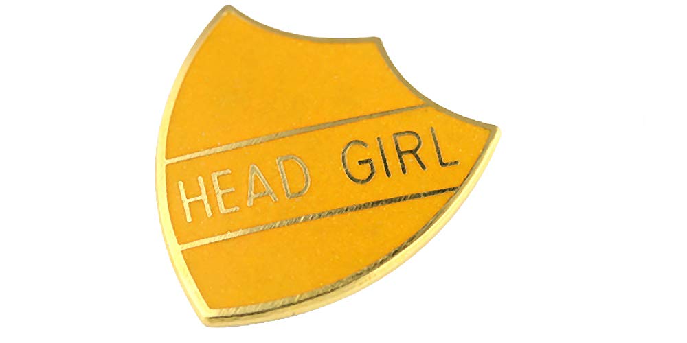 CapricornoneHead Girl School Shield Badge Handmade Vitreous Enamel
