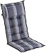 Homeoutfit24 Sylt - Coussin de Chaise de Jardin, Fabrique en Europe, Résistant aux UV, Coussin de tête Amovible, 1 pièce - Bleu foncé/Gris