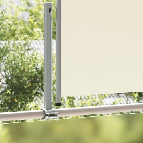 Store latéral haut de gamme en polyester crème avec fixation fer robuste - 3
