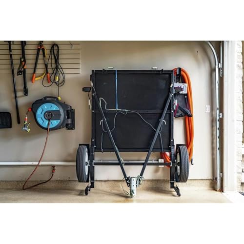 Image of 4x8 Single Axle Folding Utility Trailer 1383 lb Load Capacity, 8 ft Deck Length, 4 ft Deck Width Heavy-Duty Steel Frame, Compact Storage Design