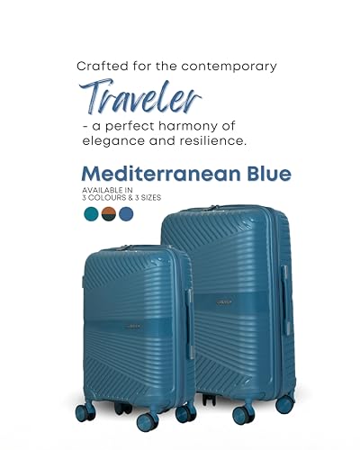 Image of CRUISE Mediterranean Trolley Bags Set (20+24 Inch)| Hard Shell Expandable Suitcases with 8 Spinner Wheels & TSA Lock | Cabin and Check-in Lightweight Luggage Bag | Adjustable Handle (Set of 2)