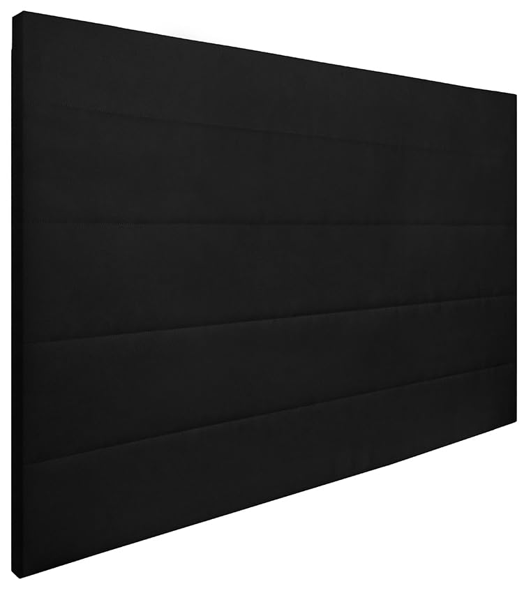 HOGAR24 ES | Cabecero Tapizado GIO | Cabezal de Cama Acolchado | Tapizado en Polipiel de Alta Gama | Color Negro | Medida: 155x110x5cm (Cama 150/160 cm)