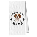 ChissNook Brittany Spaniel Kitchen Towels, Dog Mama Brittany Spaniel Gifts for Women & Dogs Moms, Dog Lover Gifts Decorative Hand Towels for Bathroom, 16x24 Inch