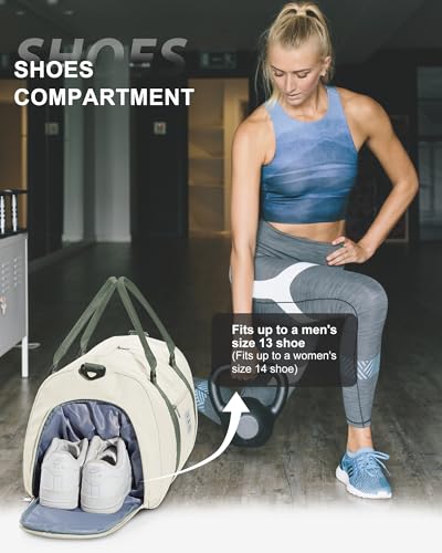 Image of Gym Bag Womens Mens with Shoes Compartment and Wet Pocket Travel Duffel Bag for Women for Plane Sport Gym Tote Bags Swimming Yoga Waterproof Weekend Overnight Carry on Bag Hospital Holdalls
