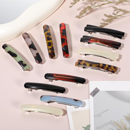 Pequeñas pinzas para cabello 8 piezas diseño carey francés miniatura 7