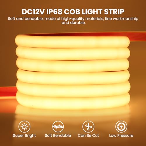 Tira LED COB KISUFU 2M 320 Luces IP68 Blanco Cálido miniatura 5